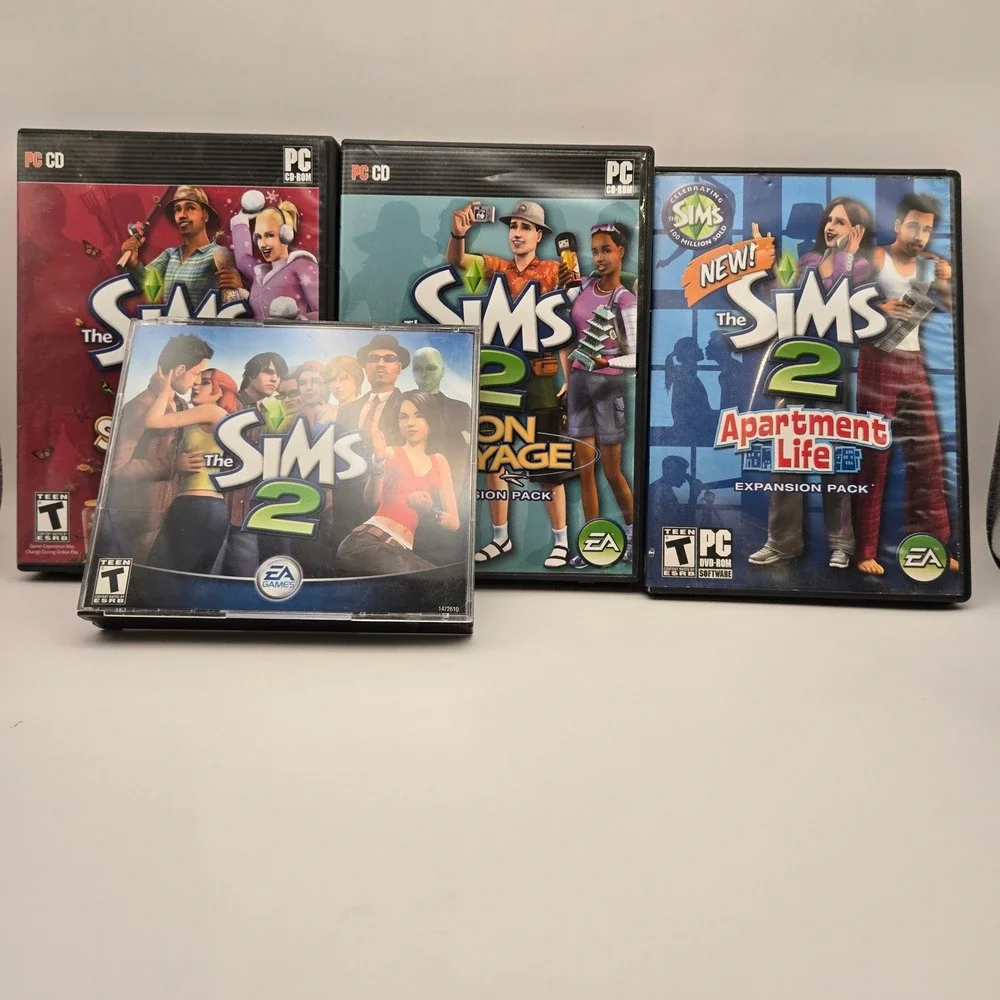 EA Games The Sims 2 PC Game Lot Base + 3 Expansion Packs Apartment Life Seasons